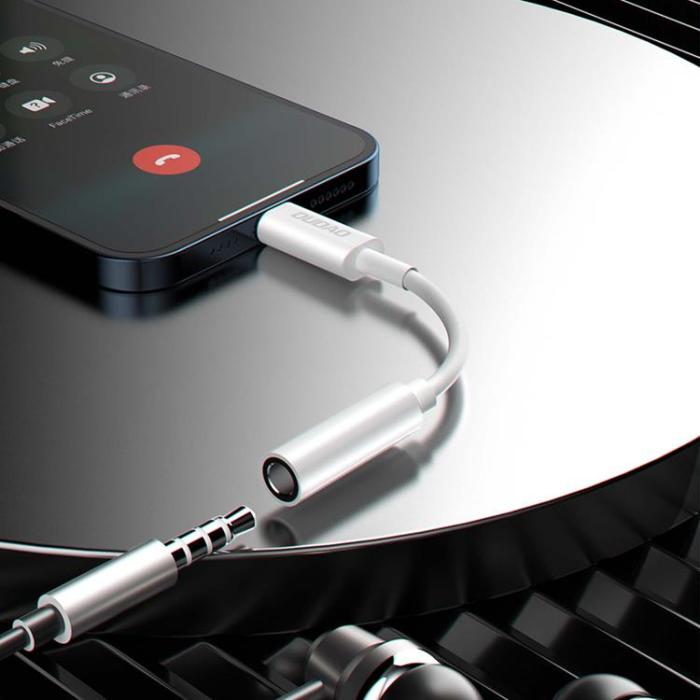 UTGATT1 - Dudao Adapter Lightning Till 3.5mm Mini Jack - Vit