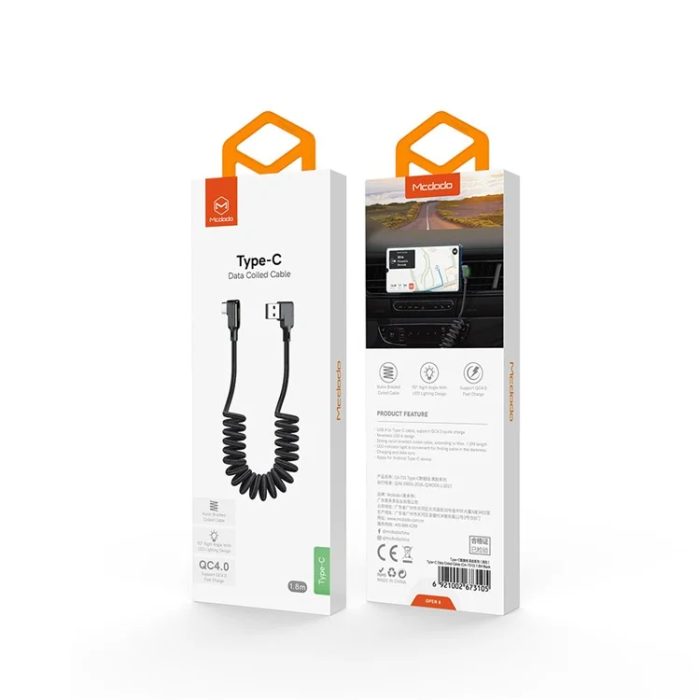 MCDODO - MCDODO USB-A - USB-C Kabel 1.8M - Svart