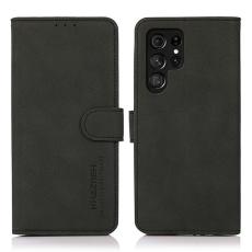 KHAZNEH - KHAZNEH Samsung Galaxy S26 Ultra Pl&aring;nboksfodral Konstl&auml;der St&auml;ll - Svart