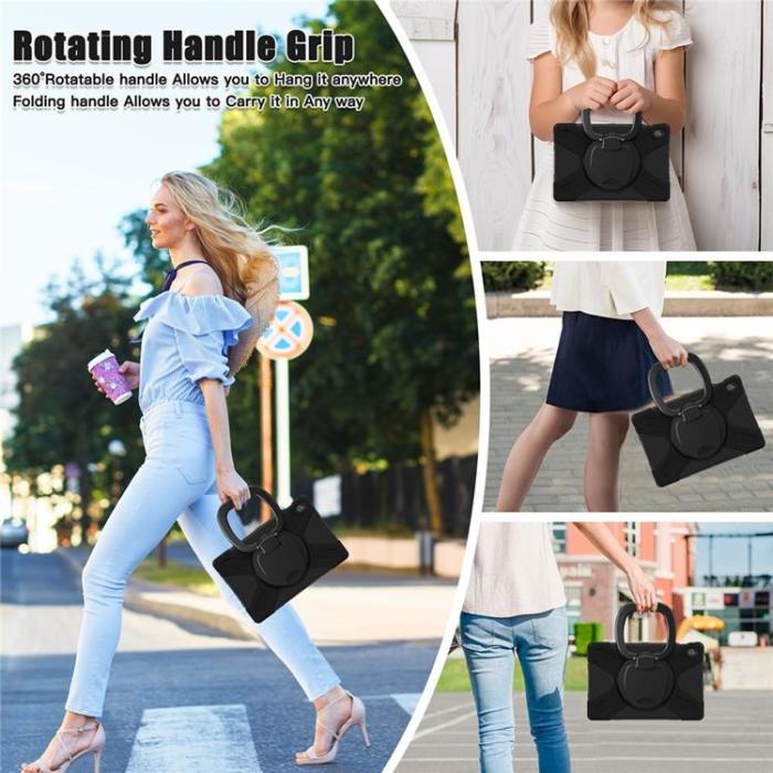 A-One Brand - Galaxy Tab S10 FE Plus Skal Kickstand Handle Grip - Svart