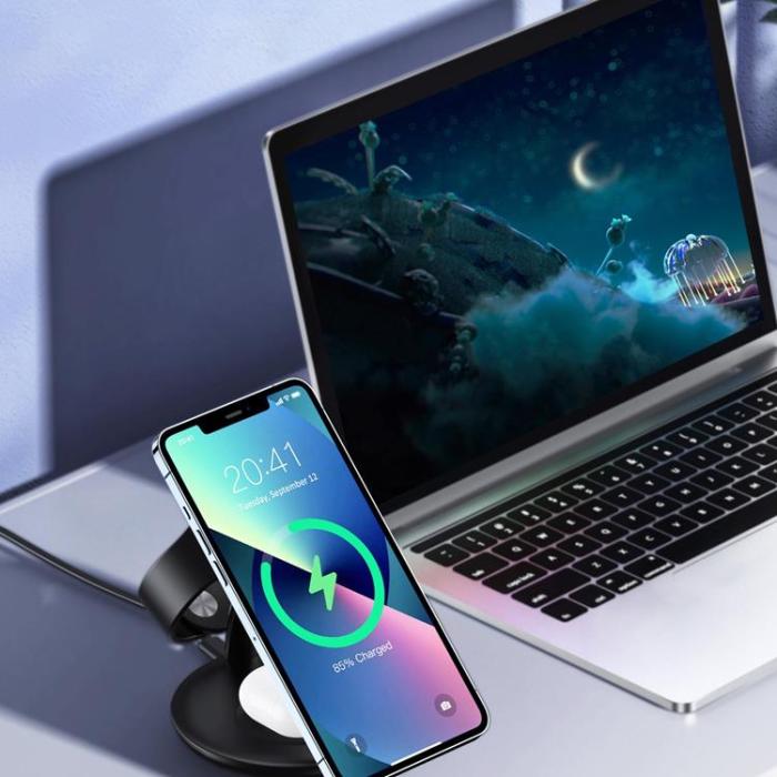 Choetech - Choetech 3-in-1 Trådlös Laddare iPhone, Apple Watch, AirPods - Svart