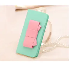OEM - Sweet Hybrid Bow Pl&aring;nboksfodral till Apple iPhone 4S / 4 (Mint)