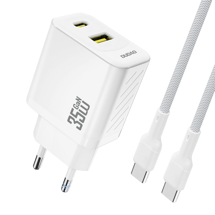 Dudao Snabbladdare USB-A/USB-C 35W med USB-C Kabel (Vit) | 505295 | AlltMobil