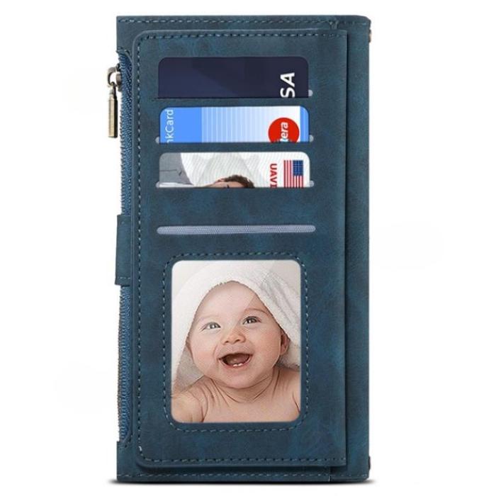 ESEBLE - ESEBLE Google Pixel 6a Plånboksfodral Zippered Kickstand - Blå