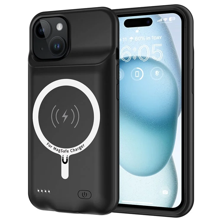 iPhone 15 Batteriskal Magsafe 7000mAh - Svart | 2353 | AlltMobil