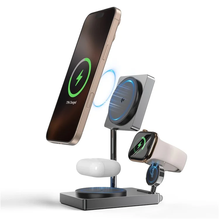 Qi2 3in1 Hopfällbar MagSafe Trådlös Laddare 30W M39 - Svart | 505295 | AlltMobil