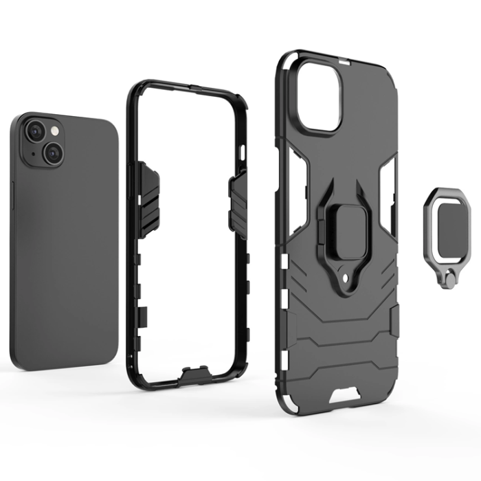 OEM - iPhone 14 Plus Mobilskal Ring Armor - Svart
