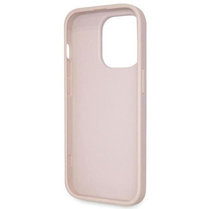 Guess - Guess iPhone 14 Pro Max Mobilskal Crossbody Metall Logo - Rosa