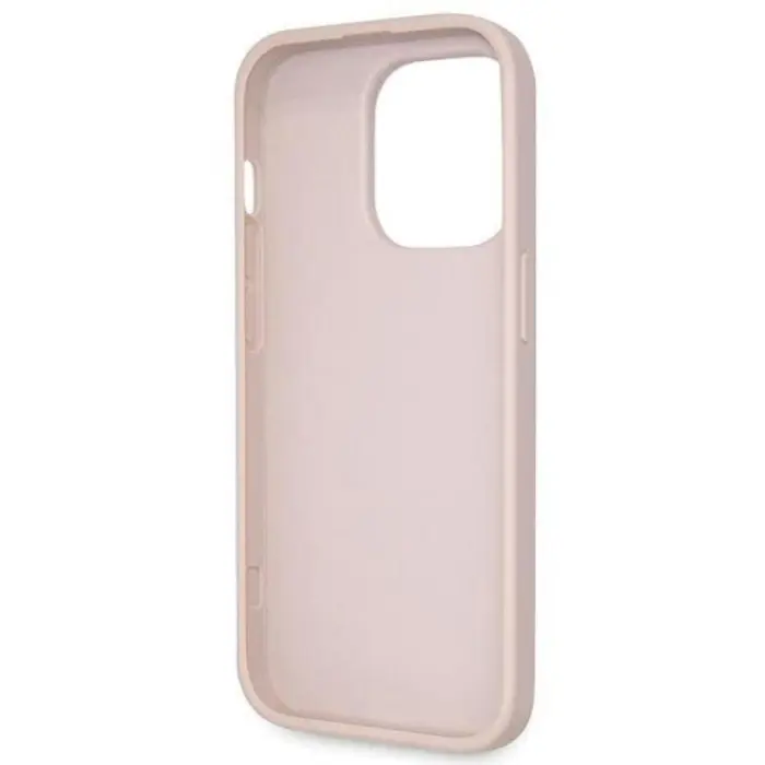 Guess - Guess iPhone 14 Pro Max Mobilskal Crossbody Metall Logo - Rosa