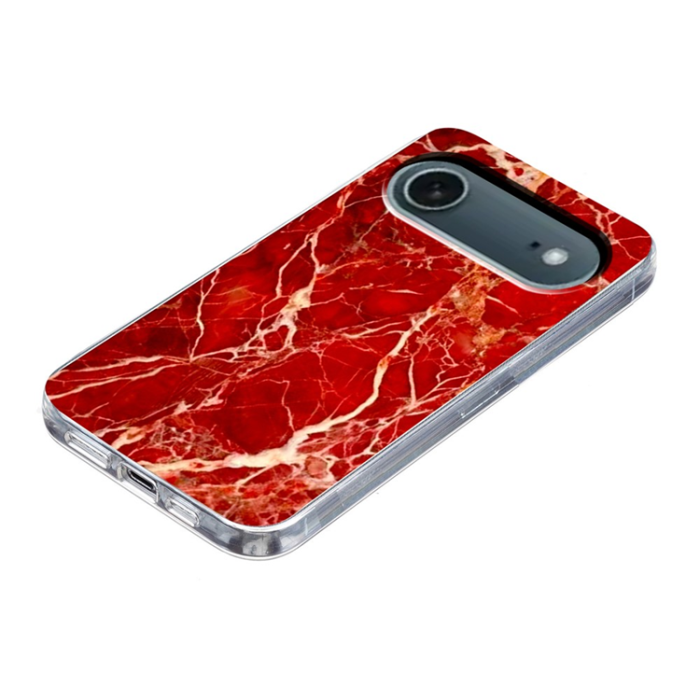 A-One Brand - iPhone Air Mobilskal Marble Pattern Printing Soft - Röd