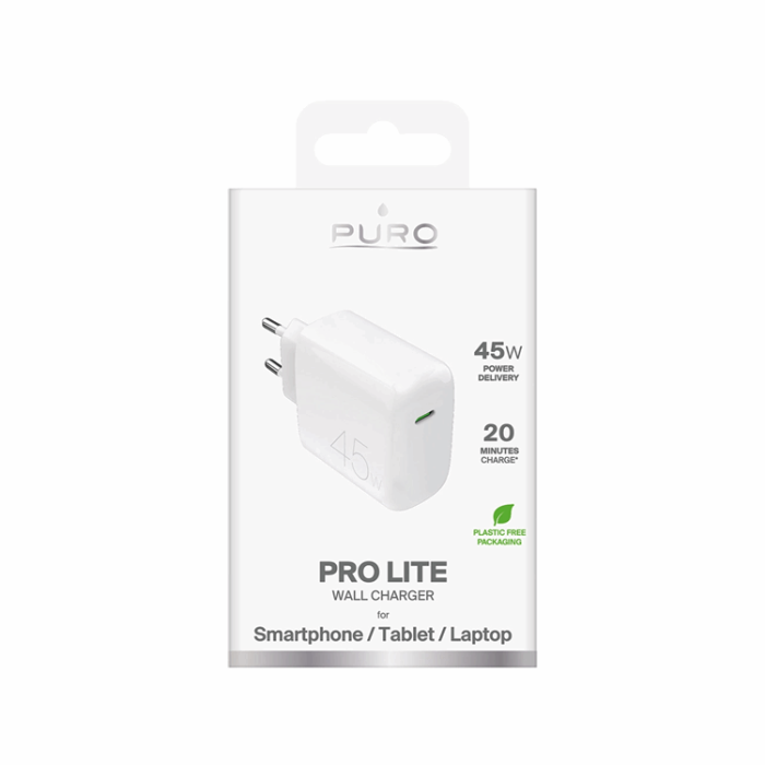 Puro - Puro Snabbladdare 45W USB-C Prolite - Vit