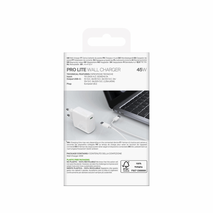 Puro - Puro Snabbladdare 45W USB-C Prolite - Vit