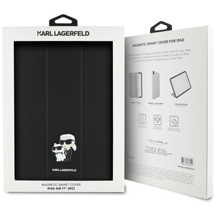 KARL LAGERFELD - Karl Lagerfeld iPad Air 11 (2024) Fodral Saffiano Magnetic - Svart