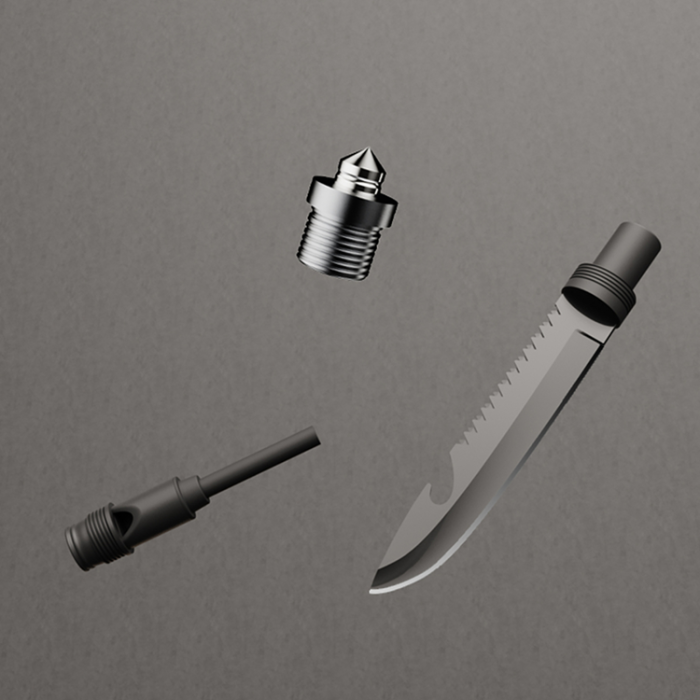 Wozinsky - Wozinsky överlevnad Bushcraft Spade Kniv Brytare Flinta Visselpipa Harpun