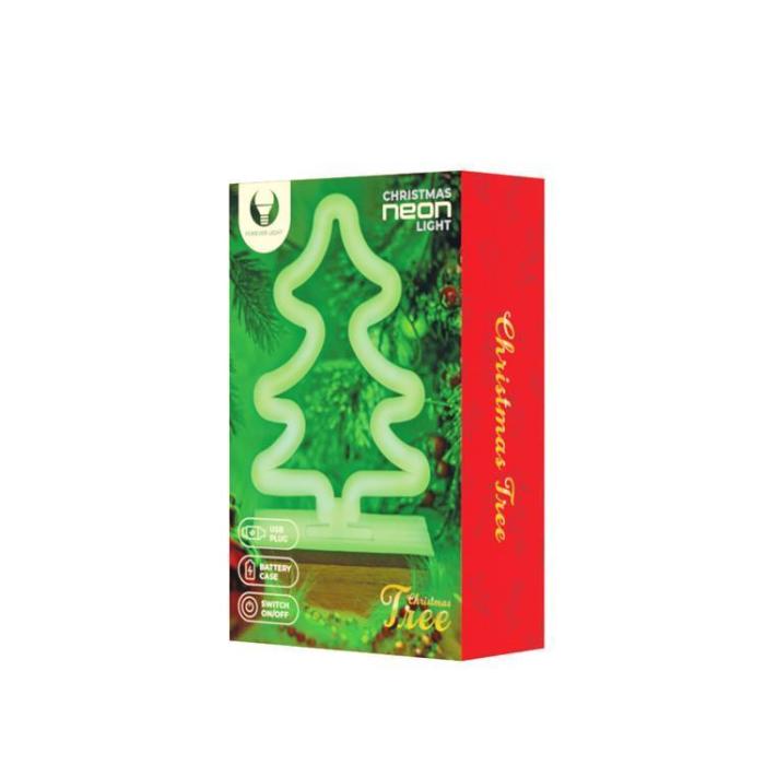 Forever Light - Forever Light LED Neon Wood Stand TREE FLNW03 - Grön