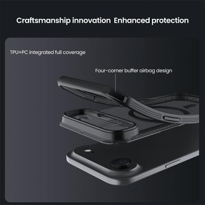 Nillkin - NILLKIN iPhone Air Mobilskal MagSafe Med Kamera Slider - Svart