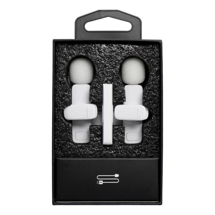 OEM - 2-i-1 Trådlös Lavaliermikrofon USB-C Dubbel K1 - Vit