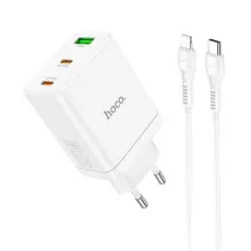 Hoco - Hoco V&auml;ggladdare 35W 2xType C - USB A med Typ-C to Lightning Kabel 1m