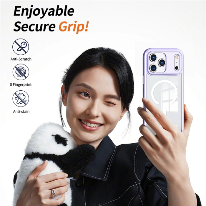 A-One Brand - iPhone 17 Pro Mobilskal MagSafe TPU + PC Clear - Lila