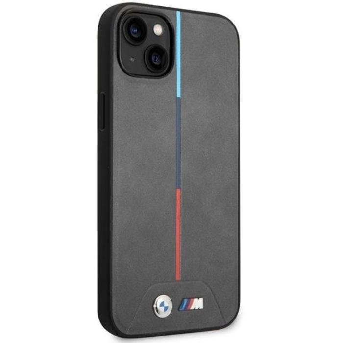 BMW - BMW iPhone 14 Plus Mobilskal Quilted Tricolor - Grå