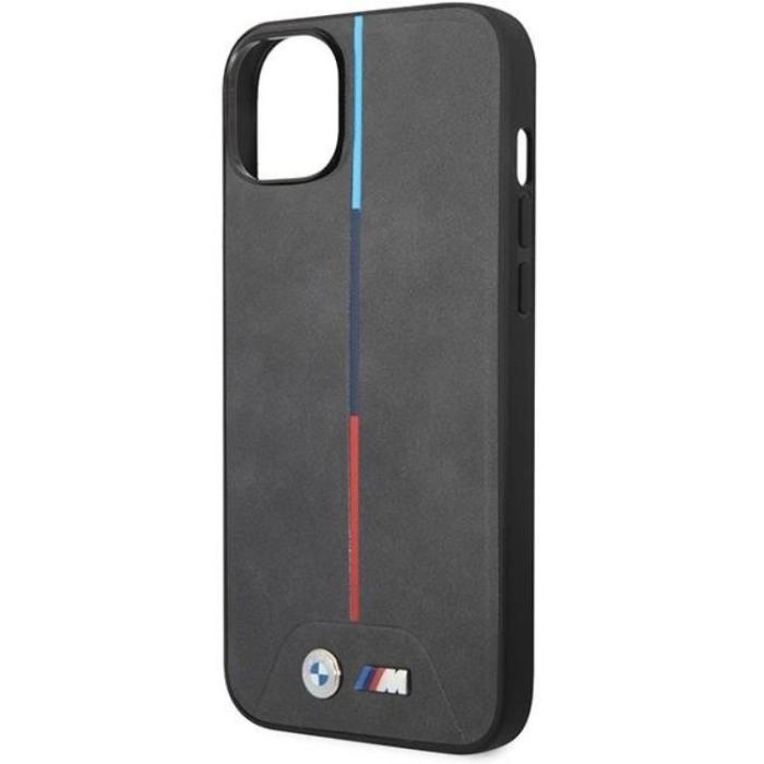 BMW - BMW iPhone 14 Plus Mobilskal Quilted Tricolor - Grå