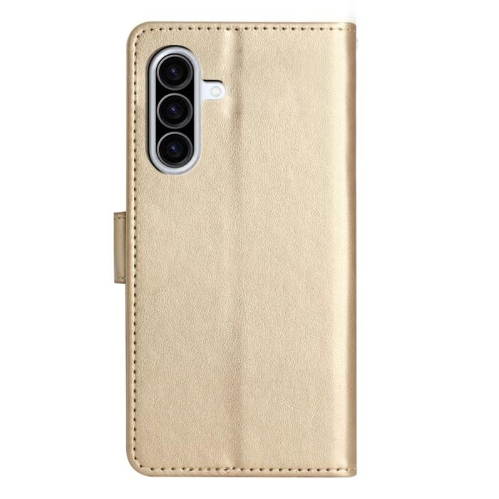 OEM - Samsung Galaxy A37 Plånboksfodral Konstläder Blomma Prägling - Guld