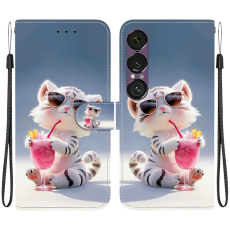 A-One Brand - Sony Xperia 1 VII Plånboksfodral med Lanyard Printing - Blå