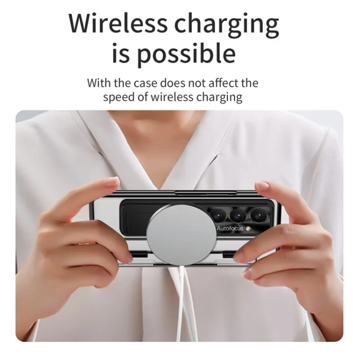 A-One Brand - Galaxy Z Fold 7 Mobilskal Kickstand med Skärmskydd - Svart