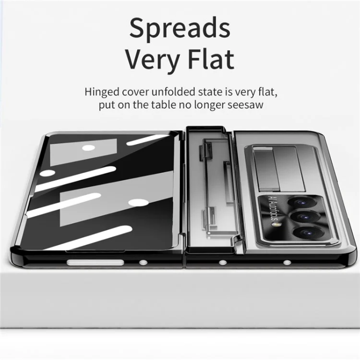 A-One Brand - Galaxy Z Fold 7 Mobilskal Kickstand med Skärmskydd - Svart