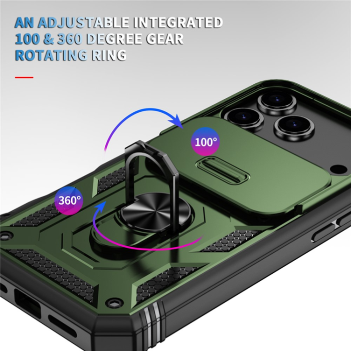 A-One Brand - iPhone 17 Pro Max Mobilskal Slide Camshield Kickstand