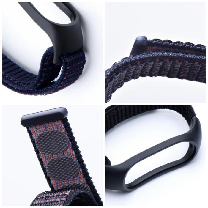OEM - Xiaomi Mi Smart Band 5/6/7 Armband Nylon 05 - Svart
