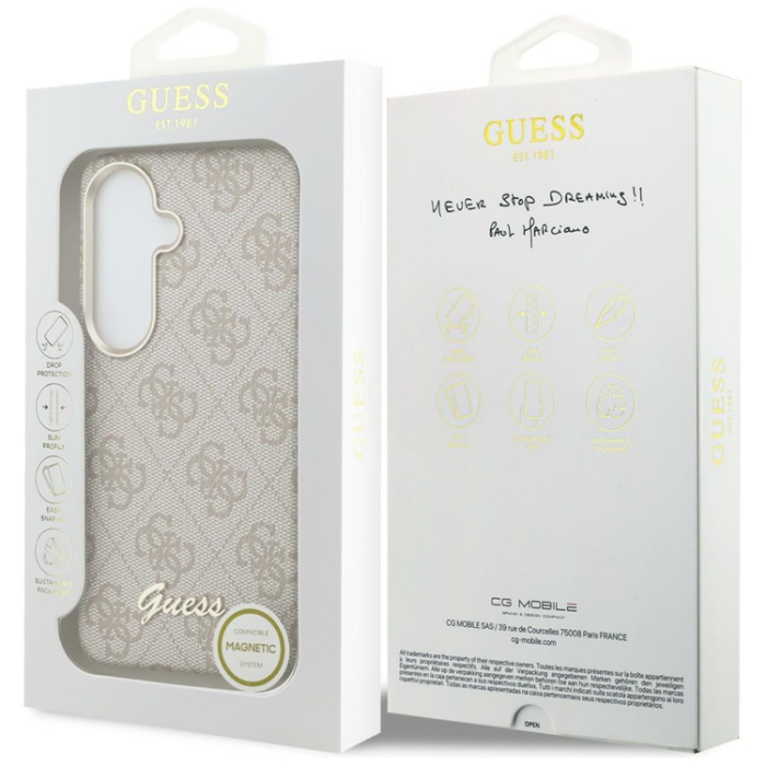 Guess - Guess Mobilskal För Galaxy S26 MagSafe 4G Script - Rosa