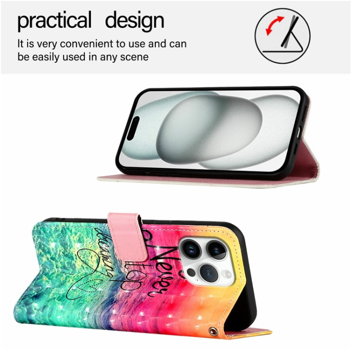 A-One Brand - iPhone 16 Pro Max Plånboksfodral Printing Pattern Med Rem