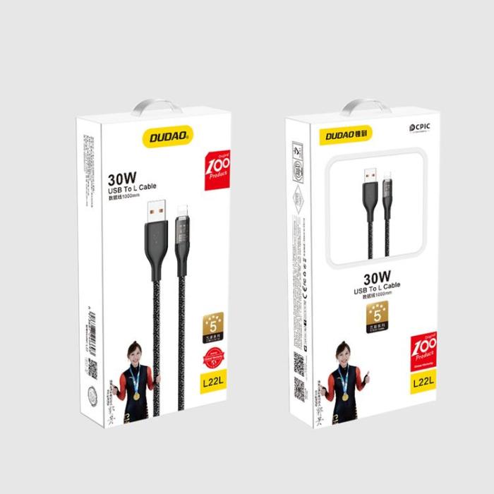 Dudao - Dudao Snabb USB-A till Lightning kabel 30W 1m - Grå