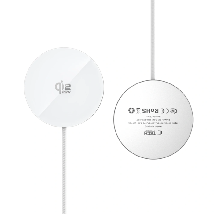 Tech-Protect - Tech-Protect Qi2.2 25W MagSafe Trådlös Laddare A50 - Vit