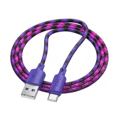 Hoco - HOCO USB-A till USB-C Kabel 3A 1m Nylon X116 - Gradient Lila