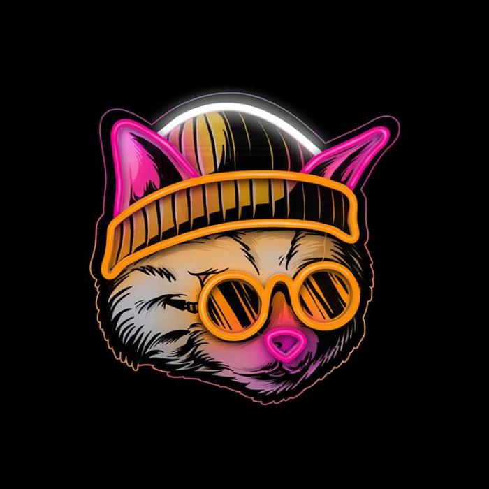 Forever Light - Forever Light Neon ART LED CAT DREAMER FLA04 - Flerfärgad