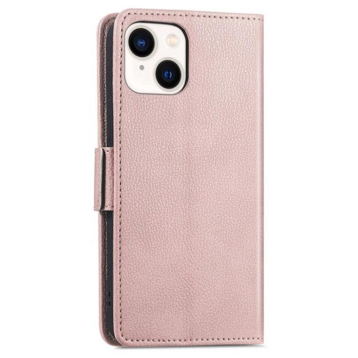 OEM - iPhone 14 Plus Plånboksfodral Flower Decor Magnetic - Rosa Guld