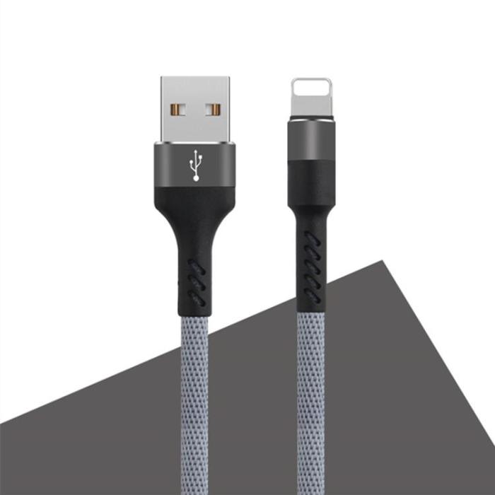 Maxlife - Maxlife USB - Lightning Kabel 1 m 2A - Grå Nylon