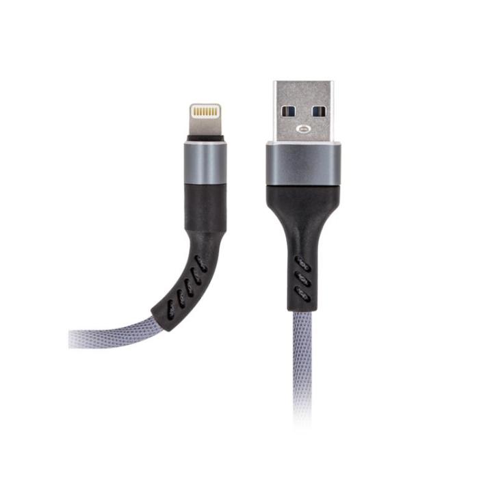 Maxlife - Maxlife USB - Lightning Kabel 1 m 2A - Grå Nylon