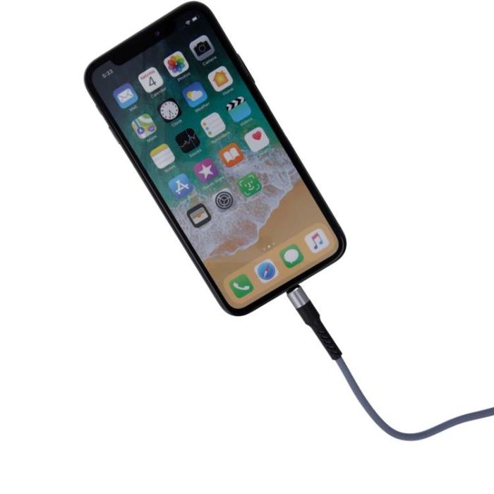 Maxlife - Maxlife USB - Lightning Kabel 1 m 2A - Grå Nylon