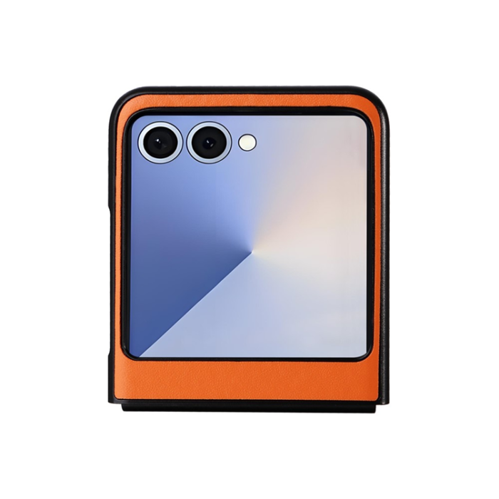 A-One Brand - Galaxy Z Flip 7 Mobilskal PU Läder Protective - Orange