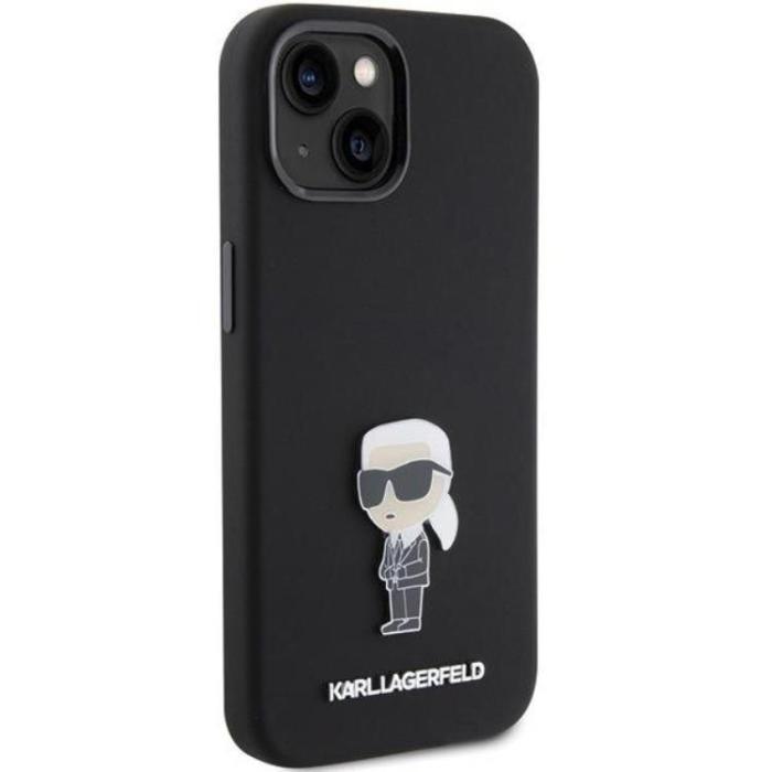 KARL LAGERFELD - KARL LAGERFELD iPhone 15 Mobilskal Ikonik Metal Pin