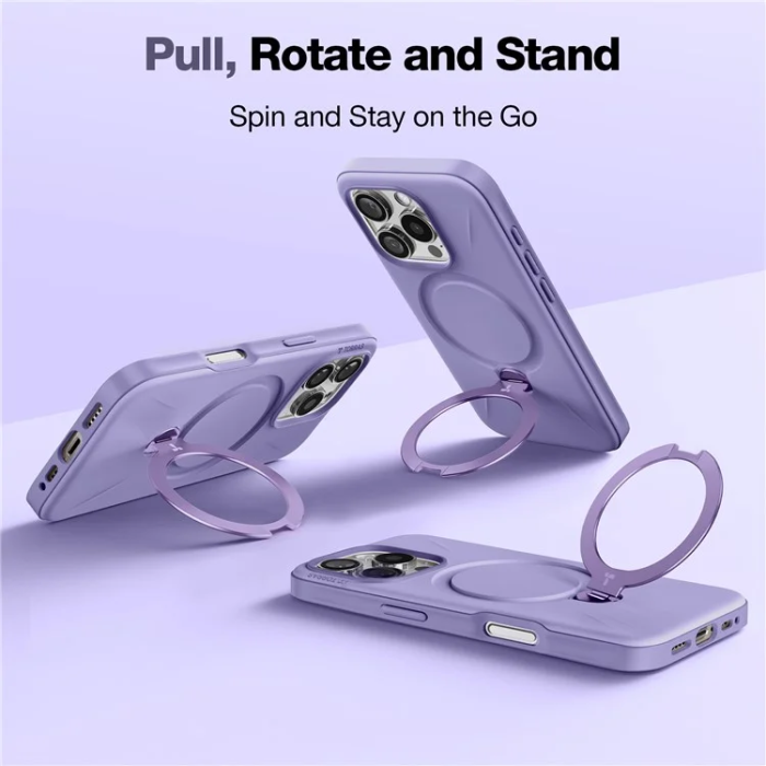 Torras - Torras iPhone 16 Pro Mobilskal Magsafe Ostand Q Pro - Lila