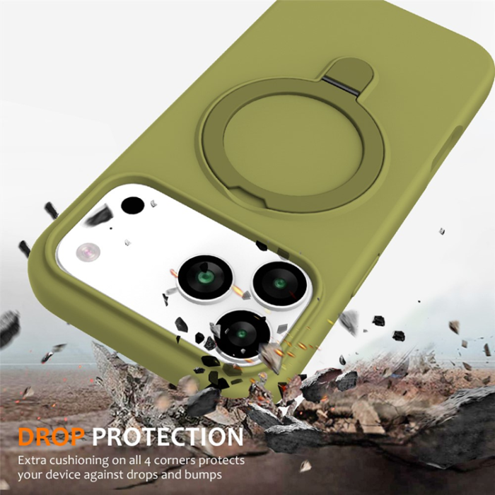 A-One Brand - iPhone 17 Pro Max Mobiskal MagSafe Kickstand PC+Silikon - Grön