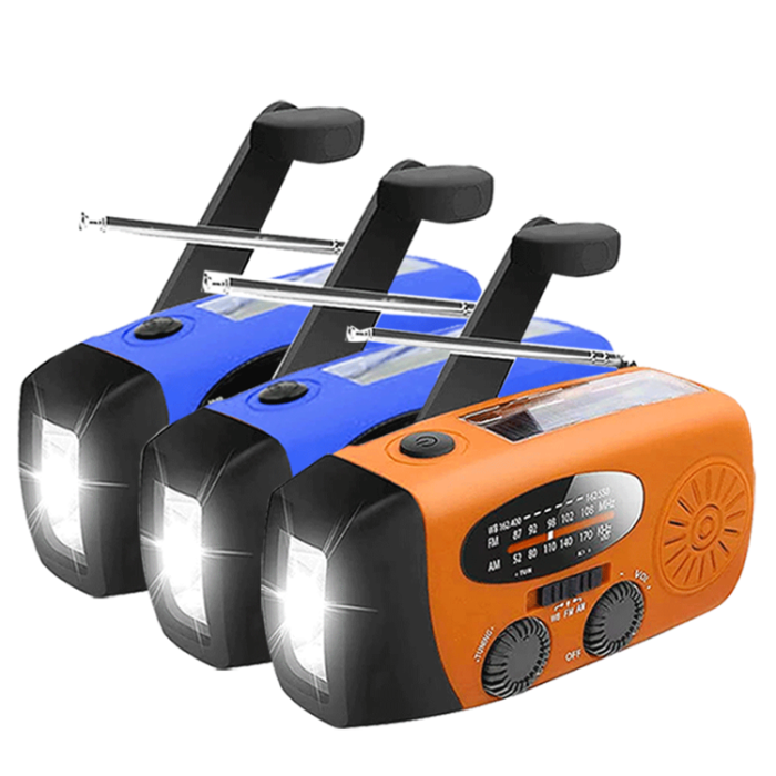 UTGATT1 - [3 PACK] Vevradio 2000mAh Powerbank, Ficklampa - 2 Blå 1 Orange