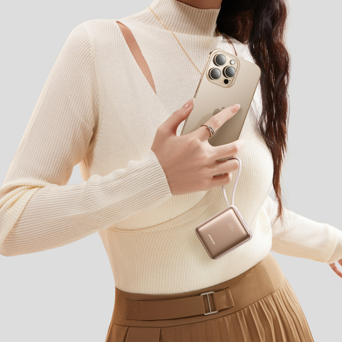 Joyroom - Joyroom Powerbank 10000mAh 22.5W med Två Inbyggda Kablar JR-PBF27