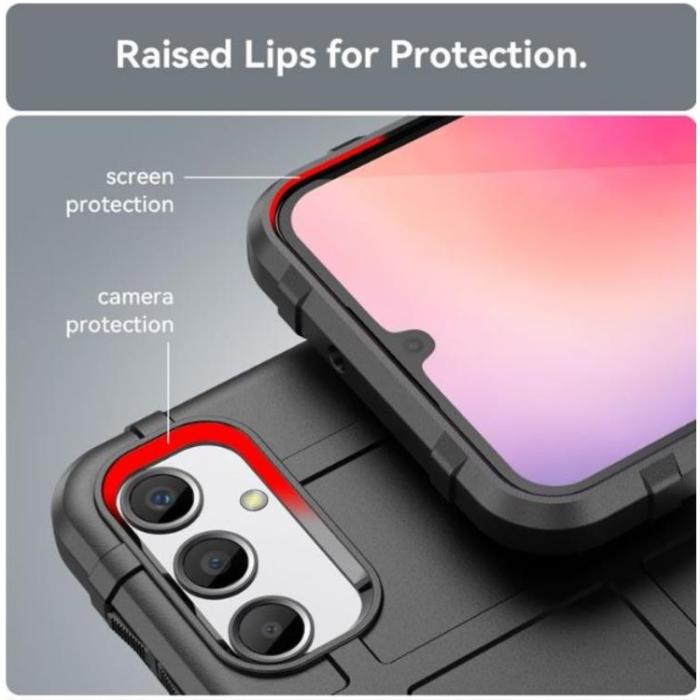 OEM - Galaxy A24 4G Mobilskal Rugged Square Grid - Svart