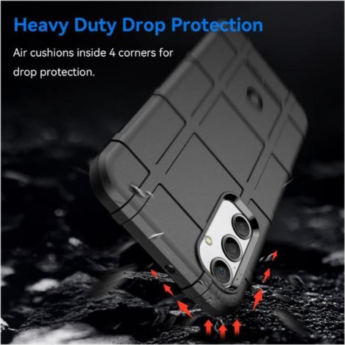 OEM - Galaxy A24 4G Mobilskal Rugged Square Grid - Svart