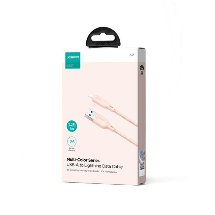 Joyroom - Joyroom USB-A till Lightning kabel 1m 3A - Rosa